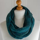 Herringbone Forest Cowl - hand knit in the round with a soft merino wool