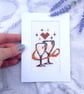 Wedding Cross Stitch Card, Hand Embroidered Anniversary Card, Champagne Glasses  - Image 4