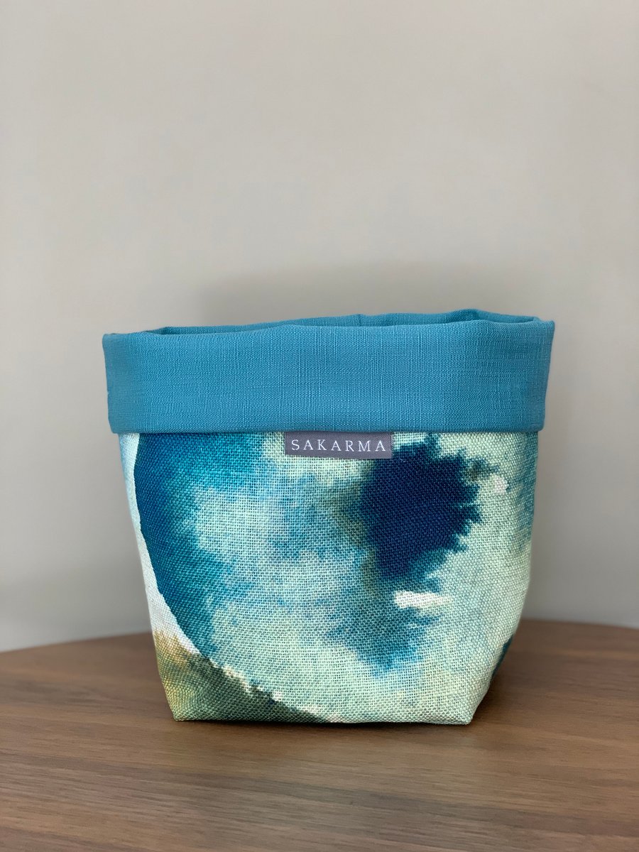 Fabric Storage Bag - Turquoise Watercolour