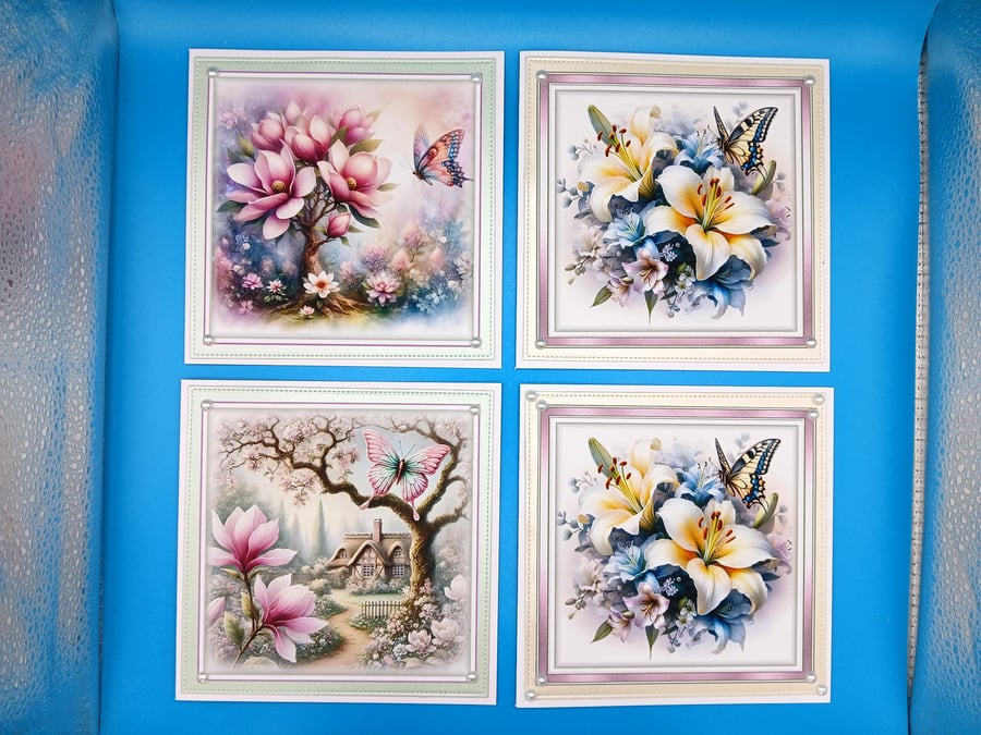 Set Of 4 Notecards, Thank you cards