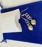Sterling Silver Coin Pearl Drop Earrings Bronze Toned Cultured Pearl Dangle - Image 8