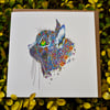 Blue Cat Greeting card Blank
