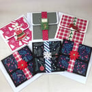 Pack of 6 Christmas money or gift card holders in bright colours