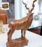 Hand Carved Wooden Kudu Antelope Statue: Rustic Cabin Decor & Detachable horns - Image 3