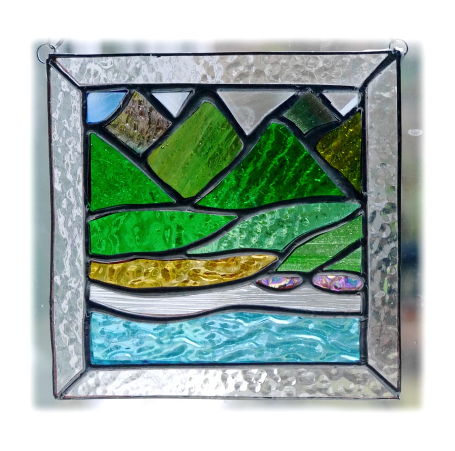 Picos Mountains Picture Suncatcher Stained Glass 006