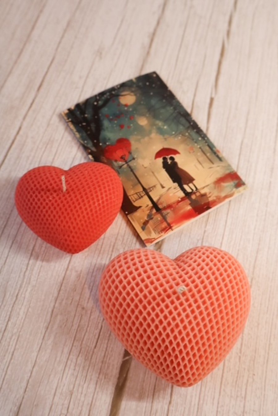 Woven heart candle set