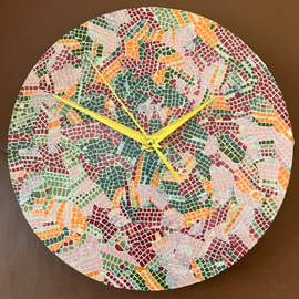 Decoupage Clock - mosaic style pattern