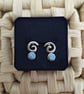 Beautiful Faux Opal Studs with a Swirl - Image 1