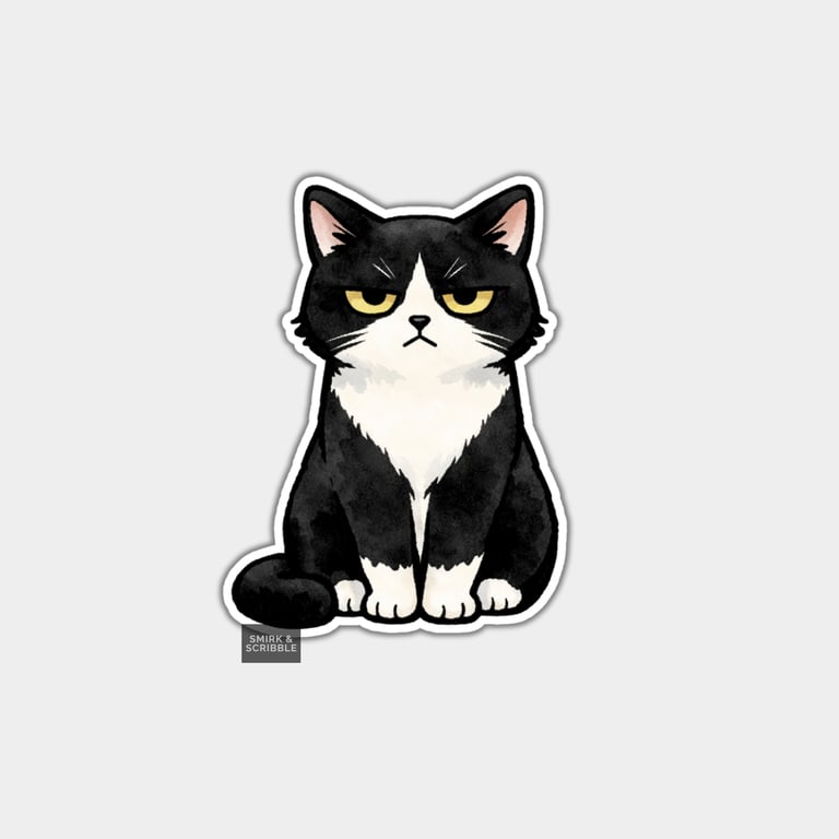 Funny Snarky Vinyl Sticker For Adults - Grumpy Cat