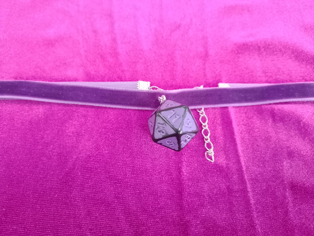 Dice on velvet choker
