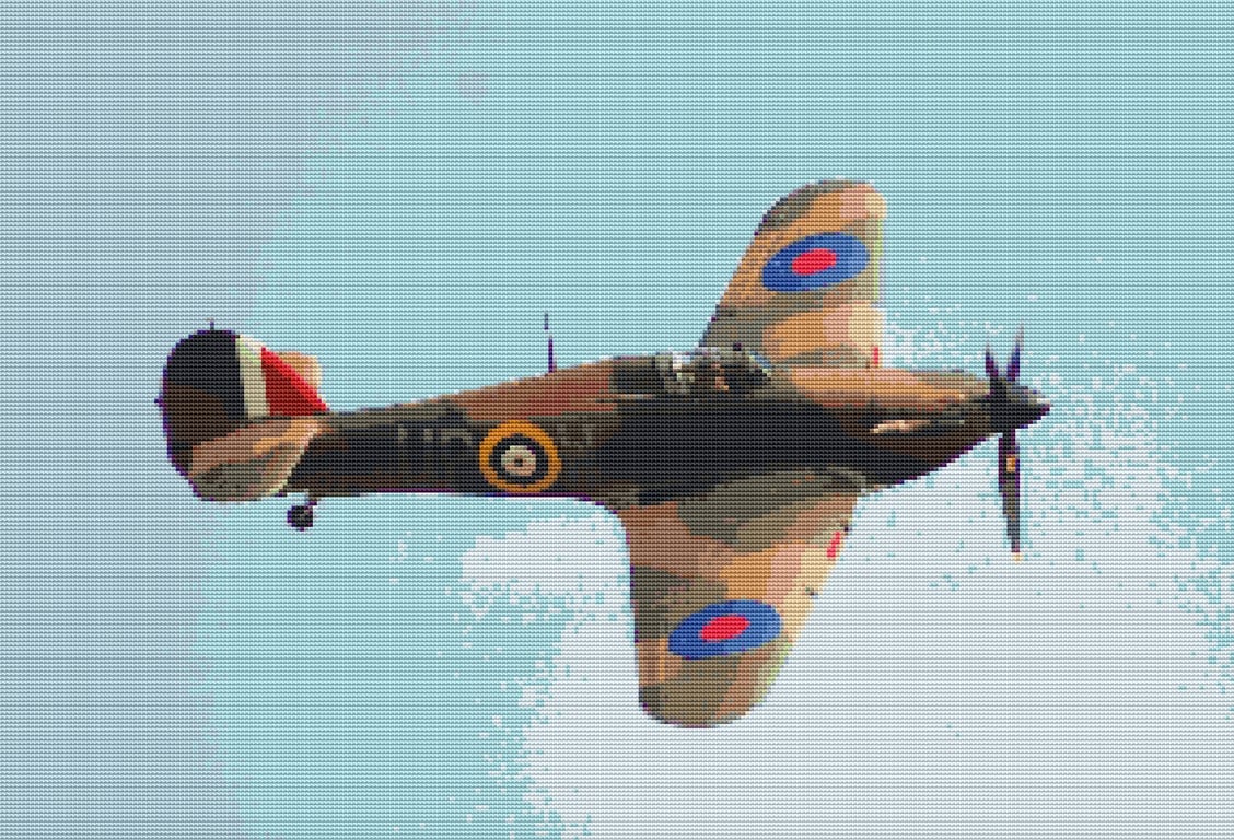 Hurricane UP-W (plane) cross stitch kit