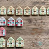 Handmade Ceramic Beach Hut Buttons sold individually 