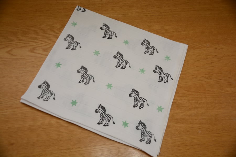 Baby Muslin - Zebra and stars