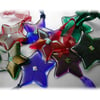 Christmas Star Fused Glass Hanging Decoration 7.5cm Dichroic 