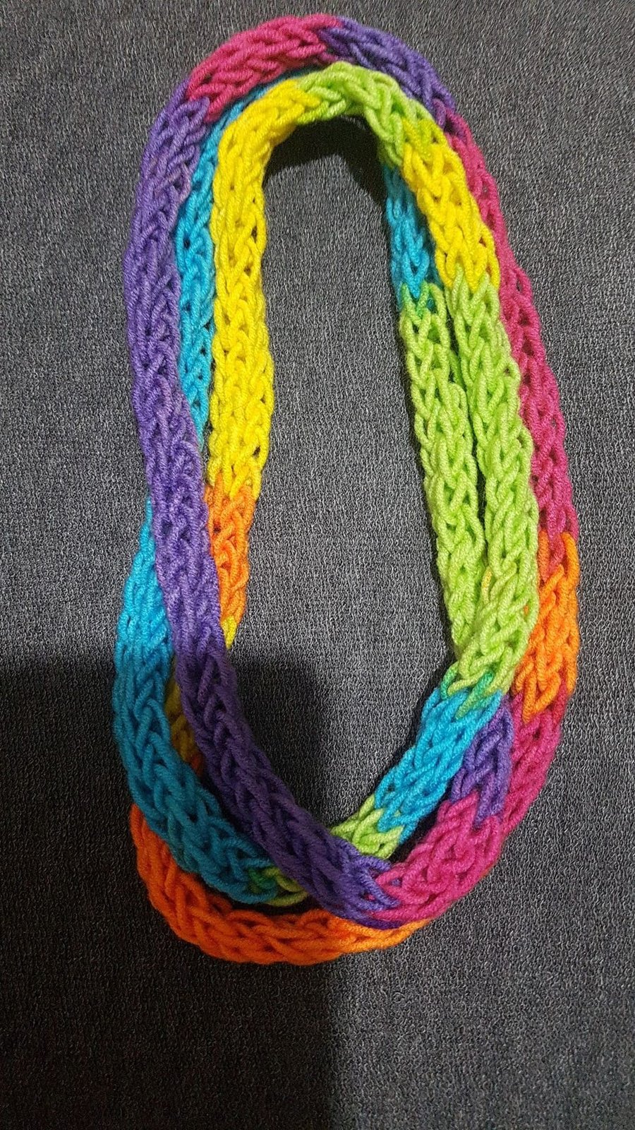  woollen rainbow necklace scarf