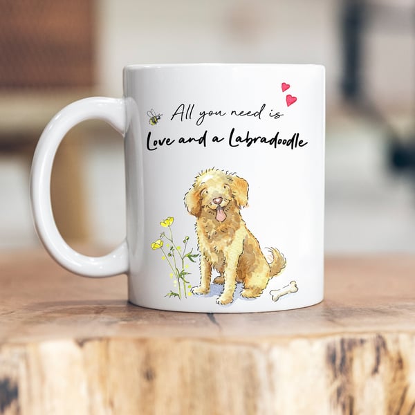 Love and a Labradoodle Golden Ceramic Mug