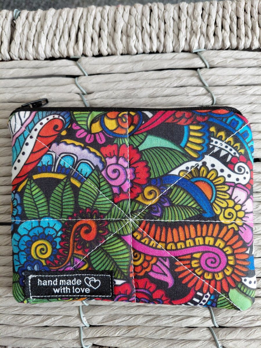 Bright multicoloured Quilted Coin Purse