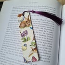 Bunny rabbit woodland bookmark decoupage with tassel