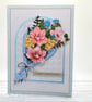 Bouquet Birthday Card - handcrafted birthday card, flowers, textured, 3D - Image 2