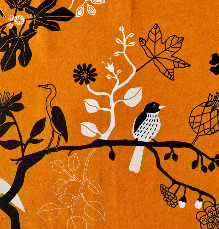 Orange Bird IKEA 2007 Nearly Vintage Fabric Lampshade option 