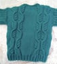 Hand Knitted Chunky Cabled Short Sleeved Cardigan, Gift Ideas for Children - Image 3