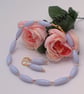 Lilac Opaline and Gold Plated Spacer Bead Necklace and Earrings, Gift for Her