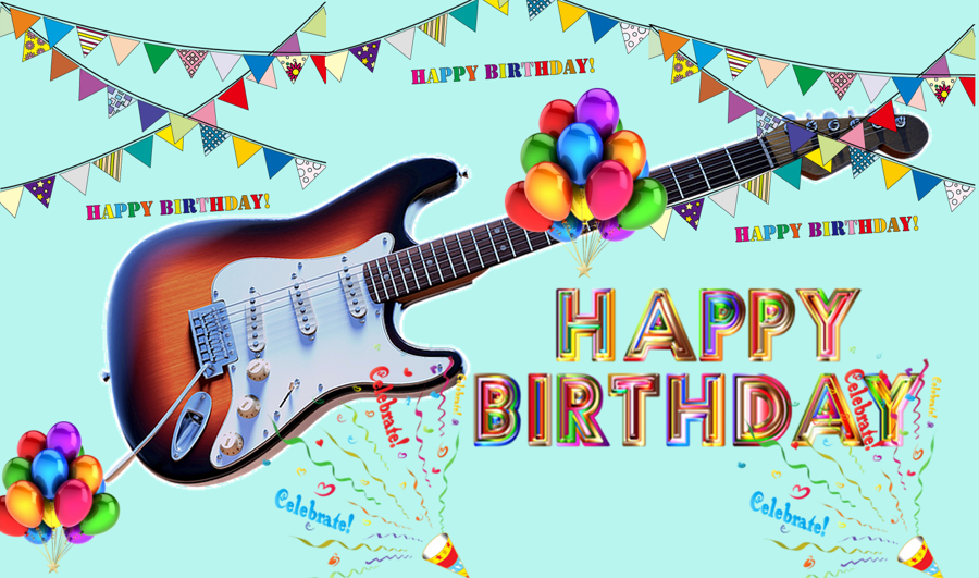 A5 Guitar Birthday Card 