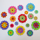 Handmade jewelled paper flowers for junk journals, card toppers, table confetti