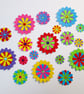 Handmade jewelled paper flowers for junk journals, card toppers, table confetti