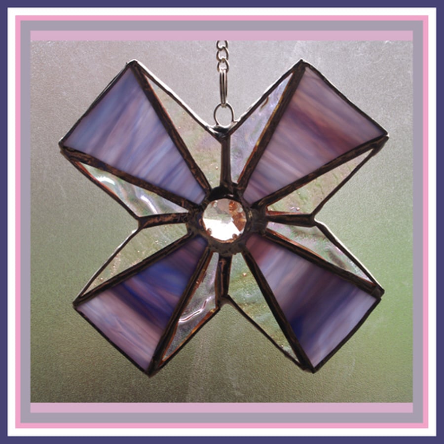 Medal (Pink Rosy) Stained Glass Suncatcher