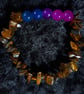 Bisexual Pride – Elastic Bracelet with Glass Beads and Tiger’s Eye Chip - Image 3