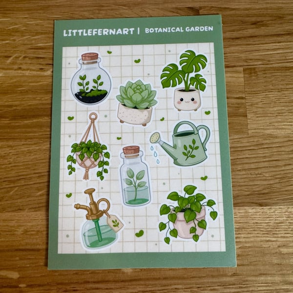 Botanical Sticker Sheet – Houseplants & Plant Lover Stickers – Laminated Vinyl