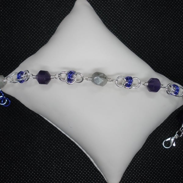 Amethyst and Labradorite bracelet