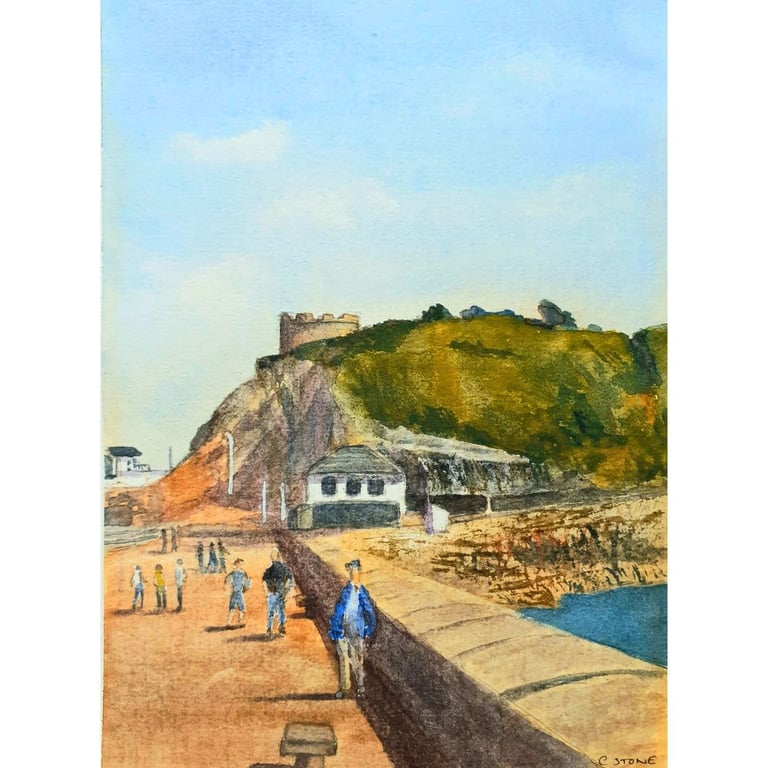 The View from Mount Batten Pier Plymouth  Original Watercolour Painting Mounted