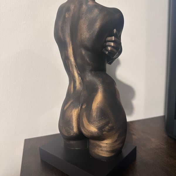 3D Printed, Hand Finished Abstract Art Womans Torso