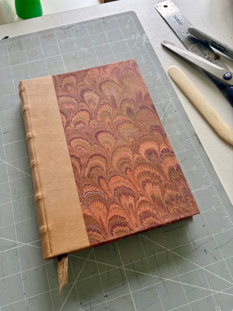 HANDMADE QUARTER BOUND MARBLED JOURNAL