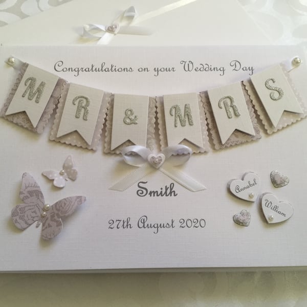 Personalised Gift Boxed Wedding Day Card Son Daughter Keepsake Any Names