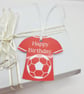 Football Shirt Gift Tag with Silk Ribbon – Handmade Sports Gift Tag - Image 7