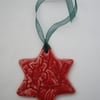 Ceramic Red Star Christmas Decorations
