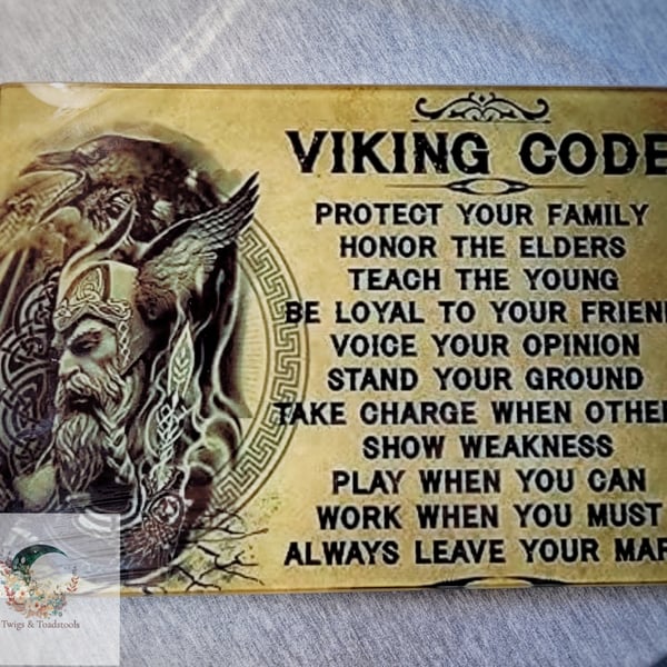 Viking code glass chopping board norse gods 