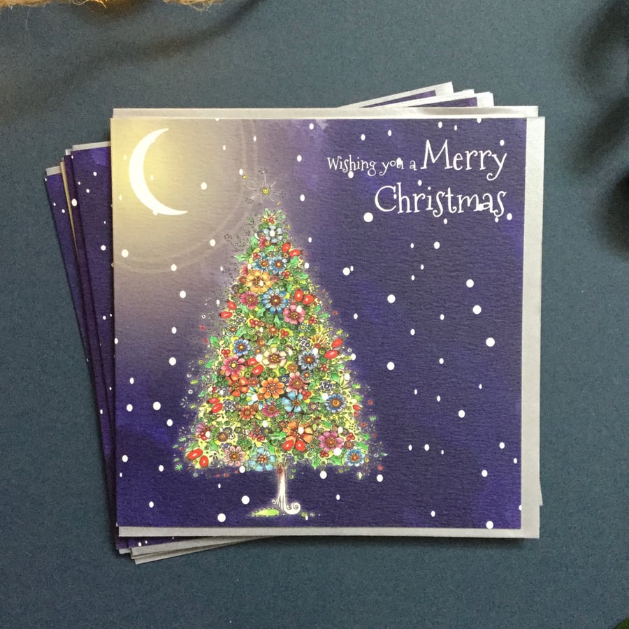 Merry Christmas Tree x 6 cards 