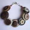 Coffee and cream button bracelet 
