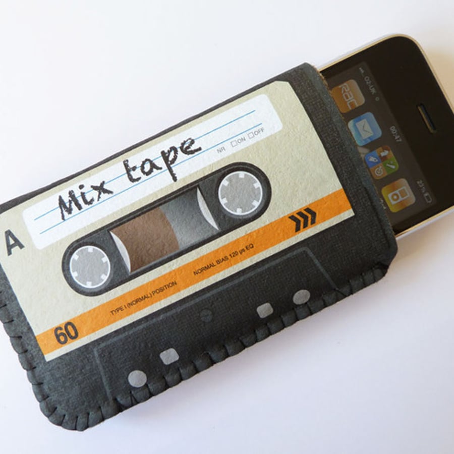 iPhone Case Orange Cassette Tape Phone Case