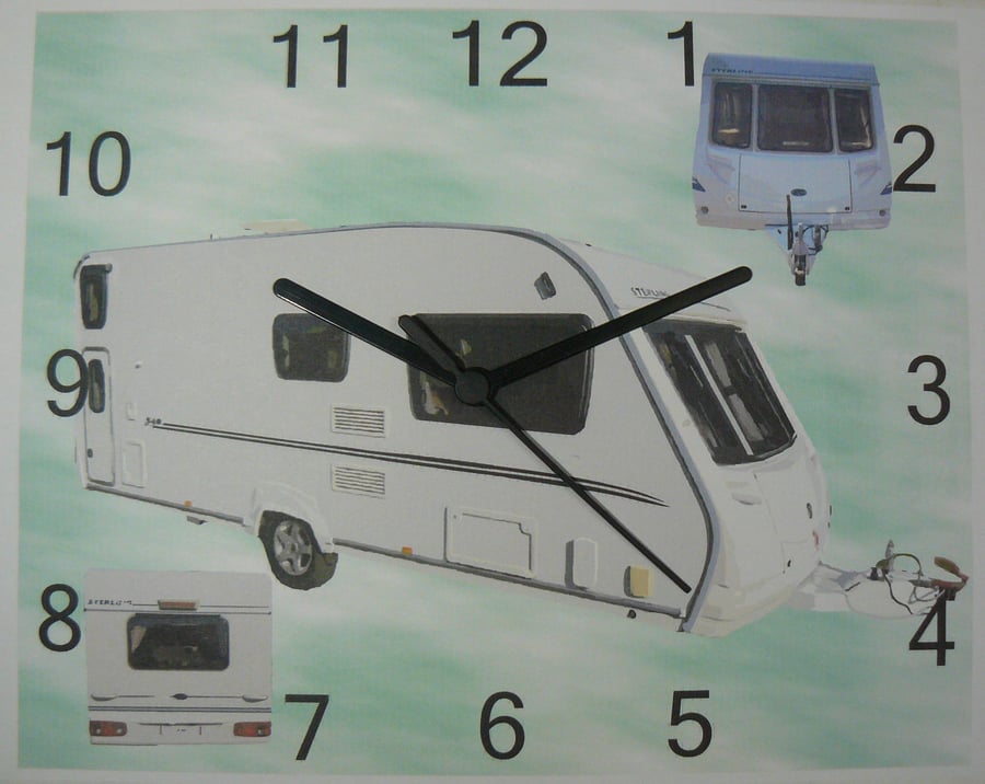 caravan,WALL CLOCK,caravaners clock,caravan gift,caravan park,CARAVAN CLUB