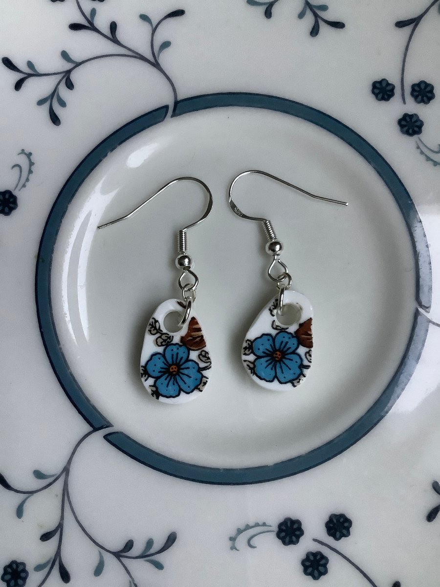 Handmade Ceramic Earrings One of a Kind Sterling Silver Eco Friendly Gifts