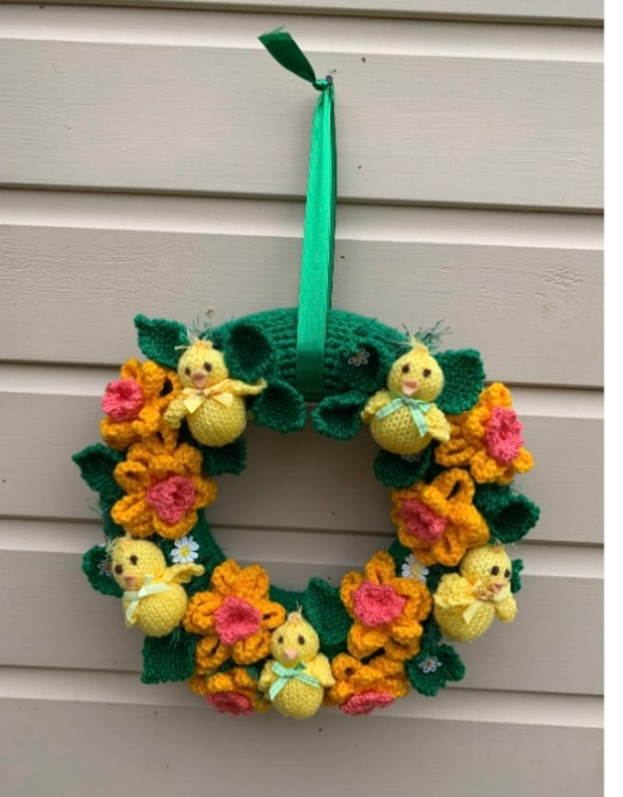 Handcrafted Easter wreath 11.5 inches 