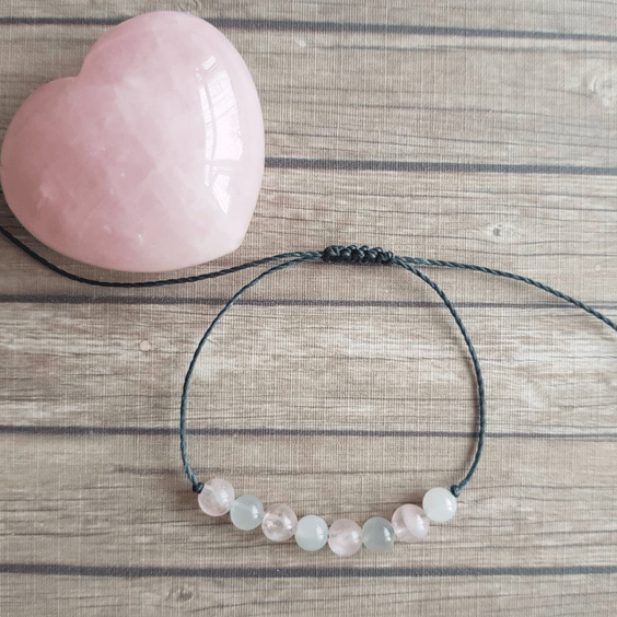 Rose Quartz Moonstone bracelet - inner peace - emotional healing - calmness