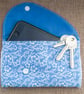 Padded Pouch with Bow in Blue for Mobile Make-Up Credit Card Tissues - Image 4