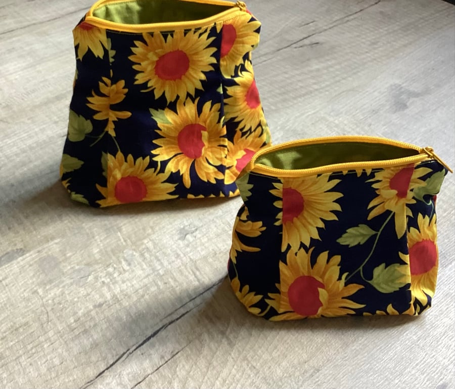 Sunflower make up bags