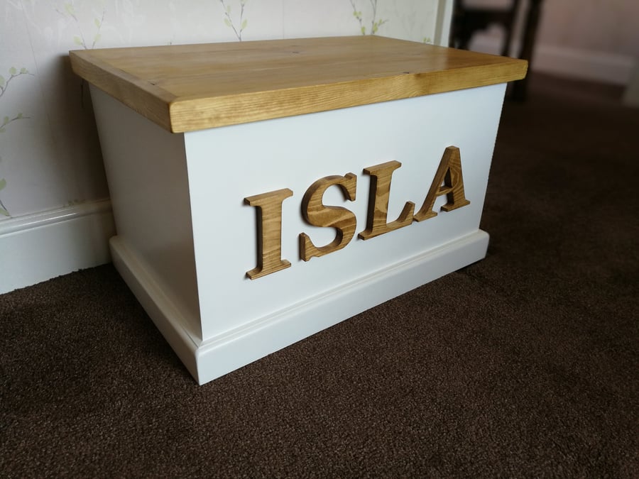 Personalised Toy Box Handmade Wooden with Soft Close Lid